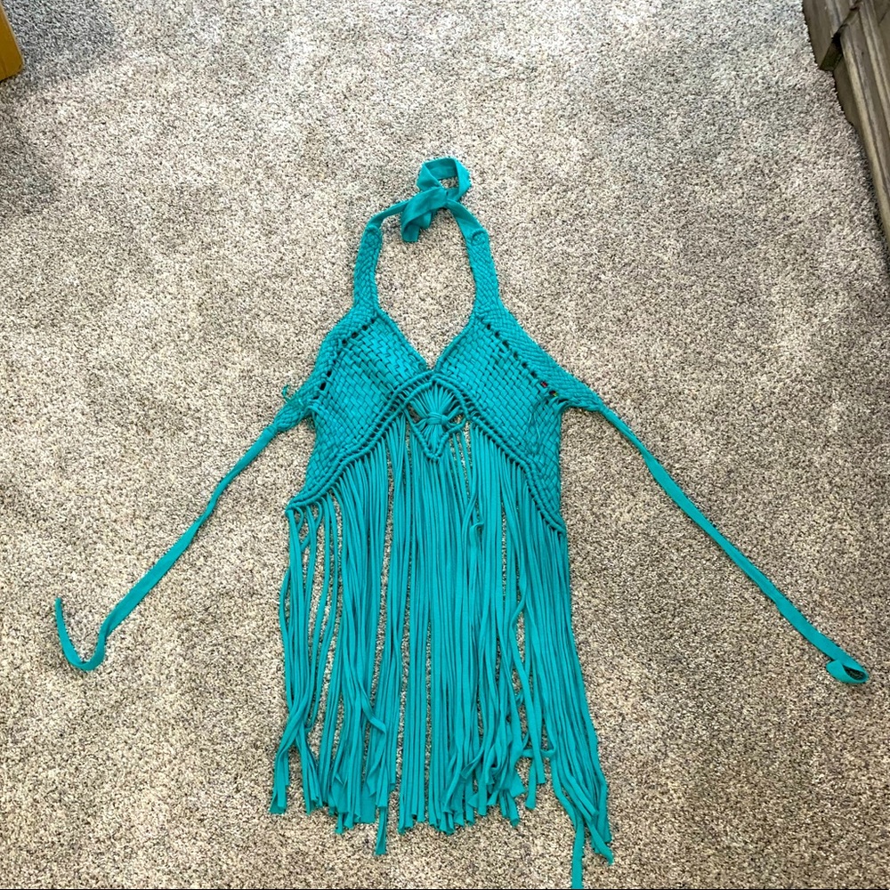 Boho tie back rope beach top